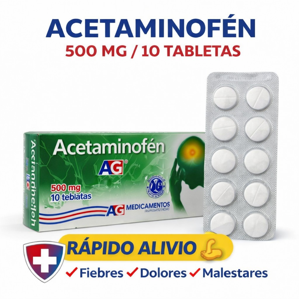 ACETAMINOFEN 500MG X10 UNIDADES