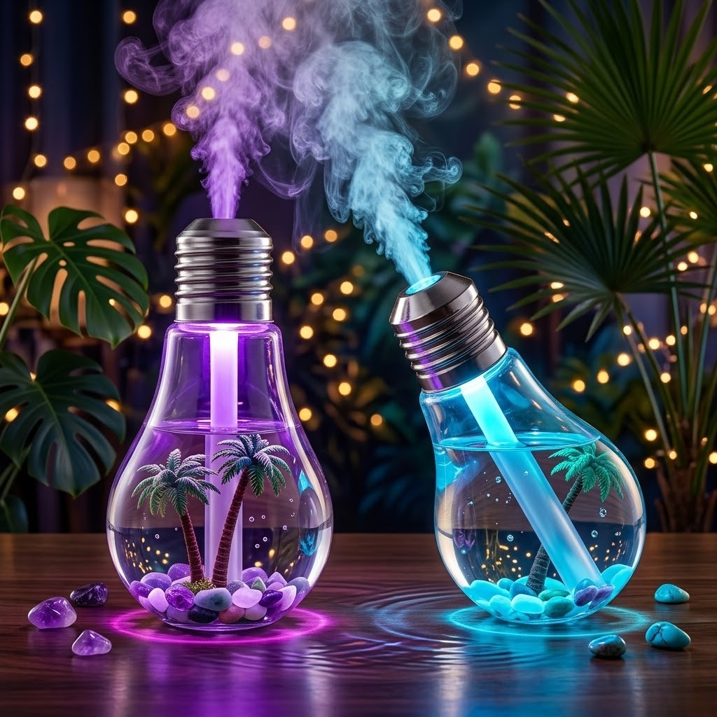 HUMIFICADOR BOMBILLO LAMPARA RGB