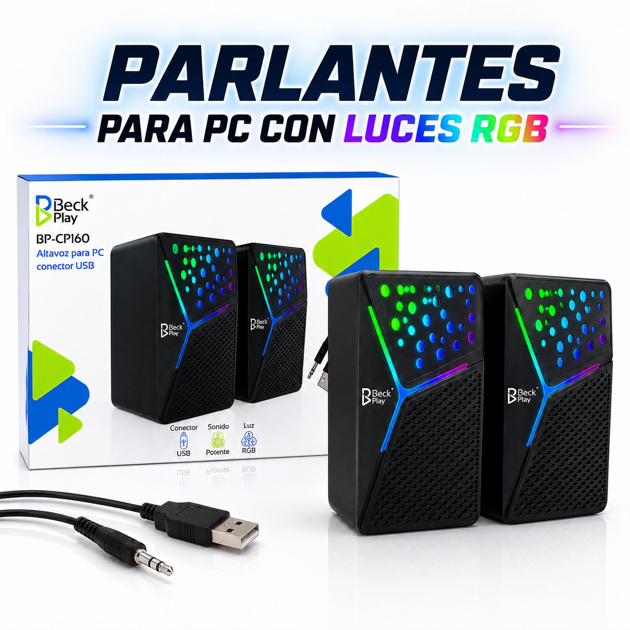 PARLANTES PARA PC CON LUCES RGB