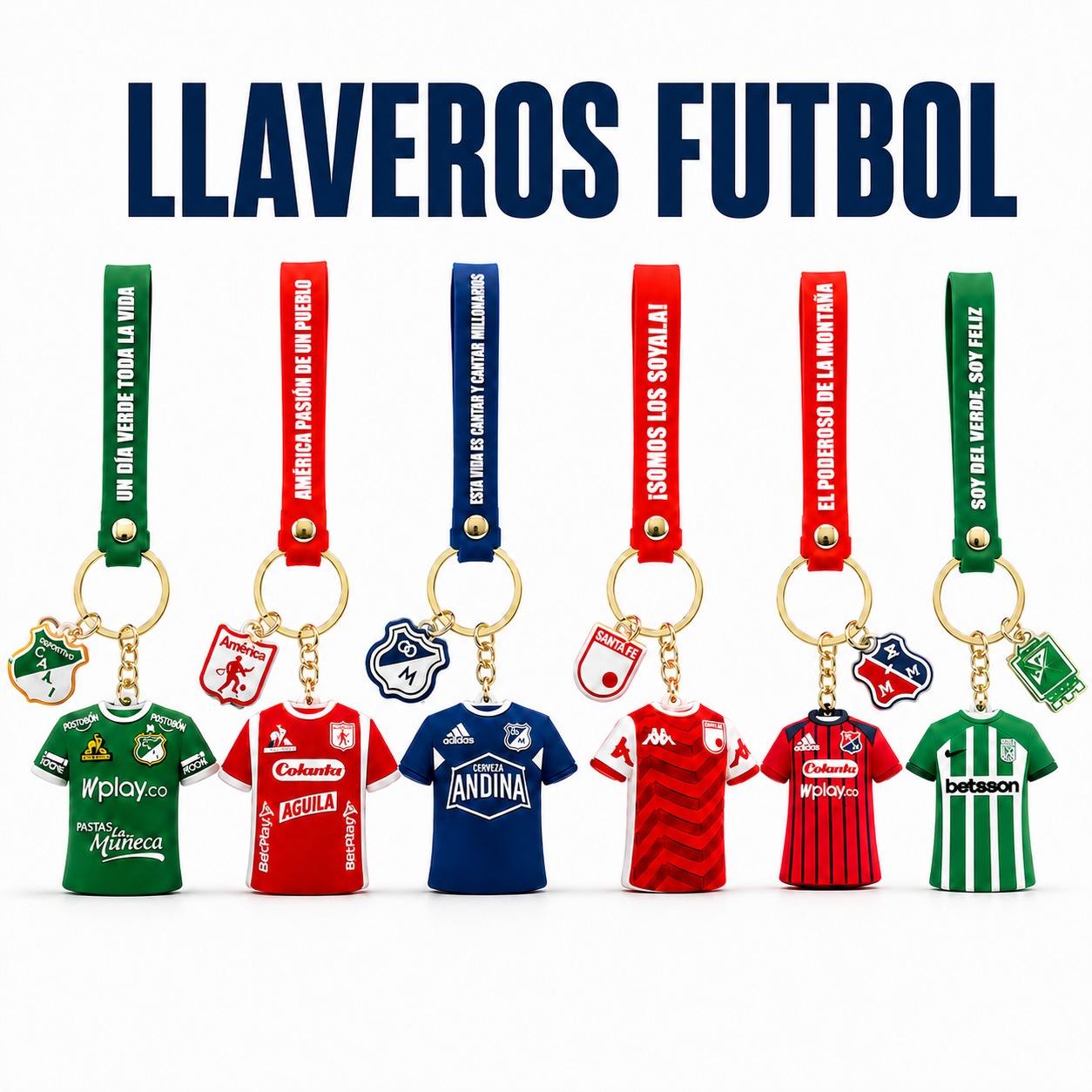 LLAVEROS FUTBOL X12 UNIDADES CALIDAD