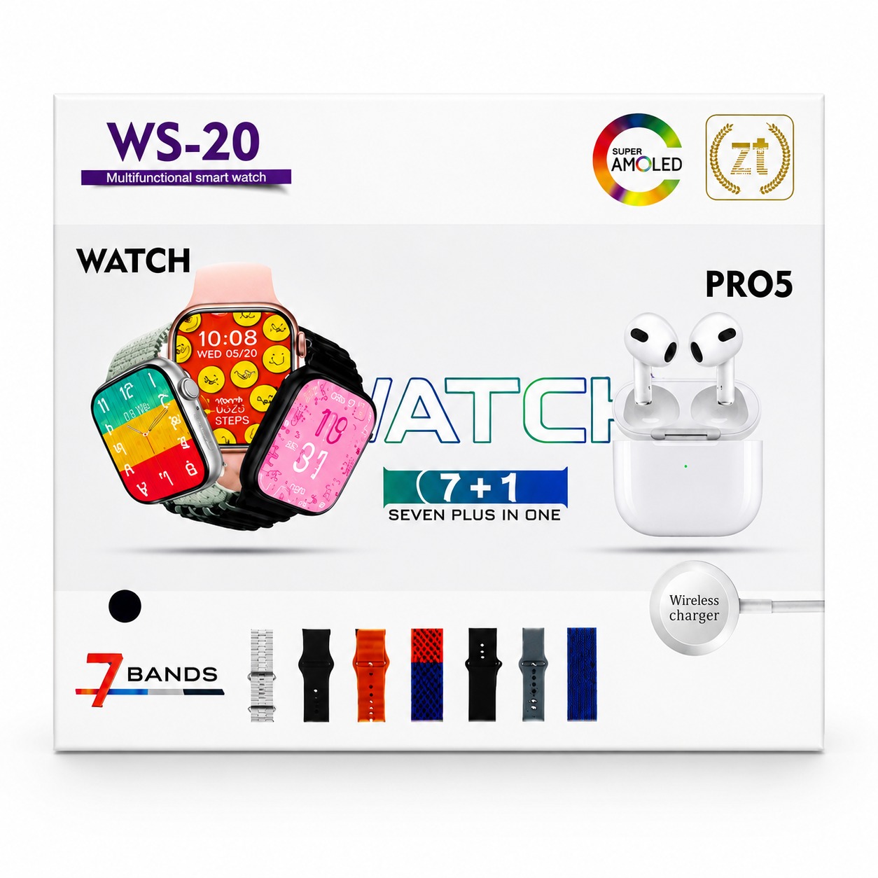 SMART WATCH 7 PULSOS + AUDIFINOS BL...
