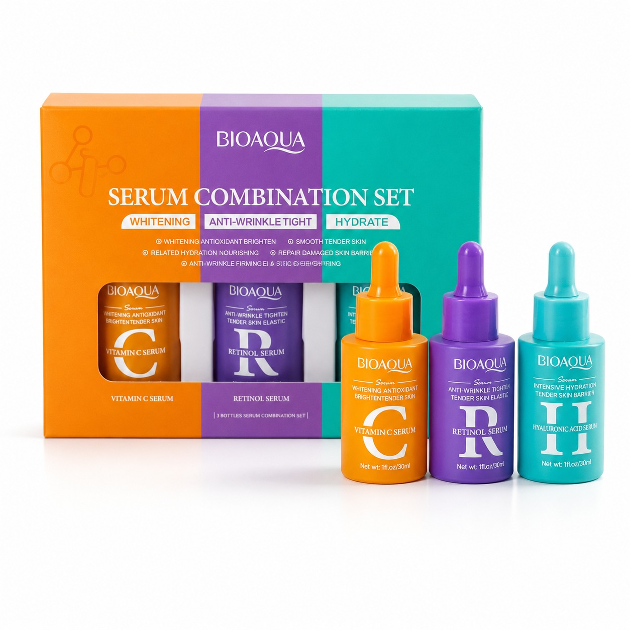 KIT 3 SUEROS PIEL RADIANTE BIOAQUA ...