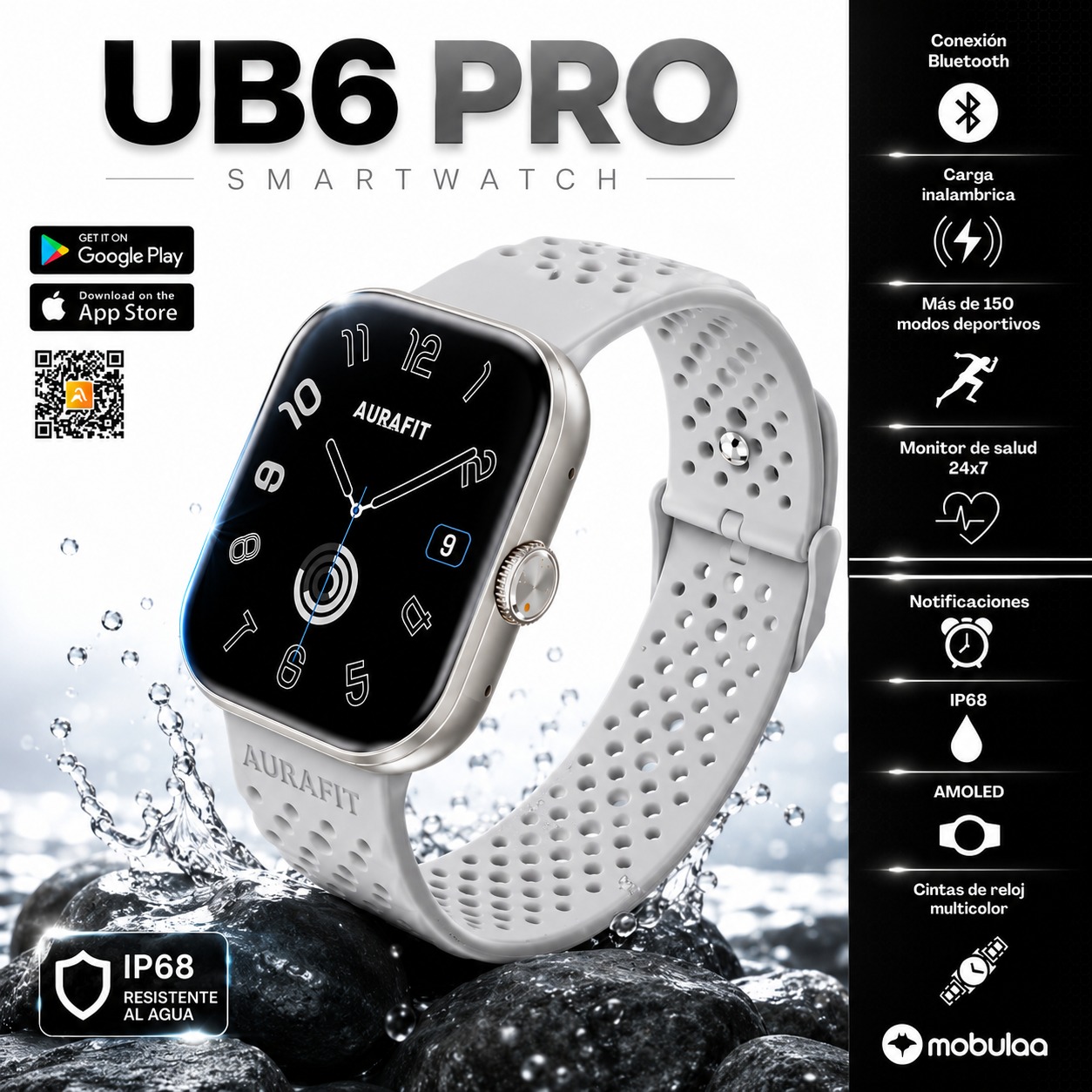 ORIGINAL SMARTWACHT MOBULAA UB6 PRO
