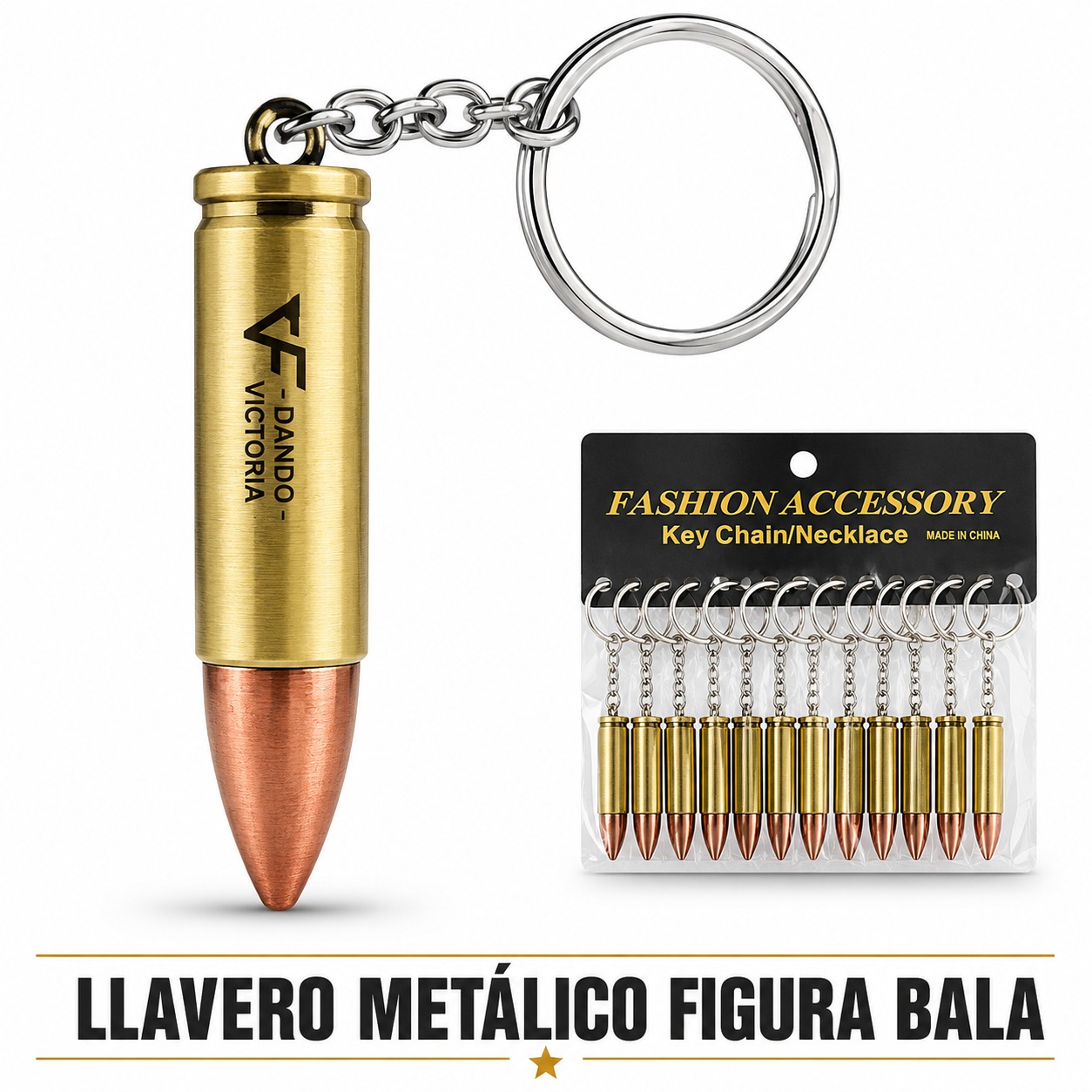LLAVERO METALICO FIGURA BALA