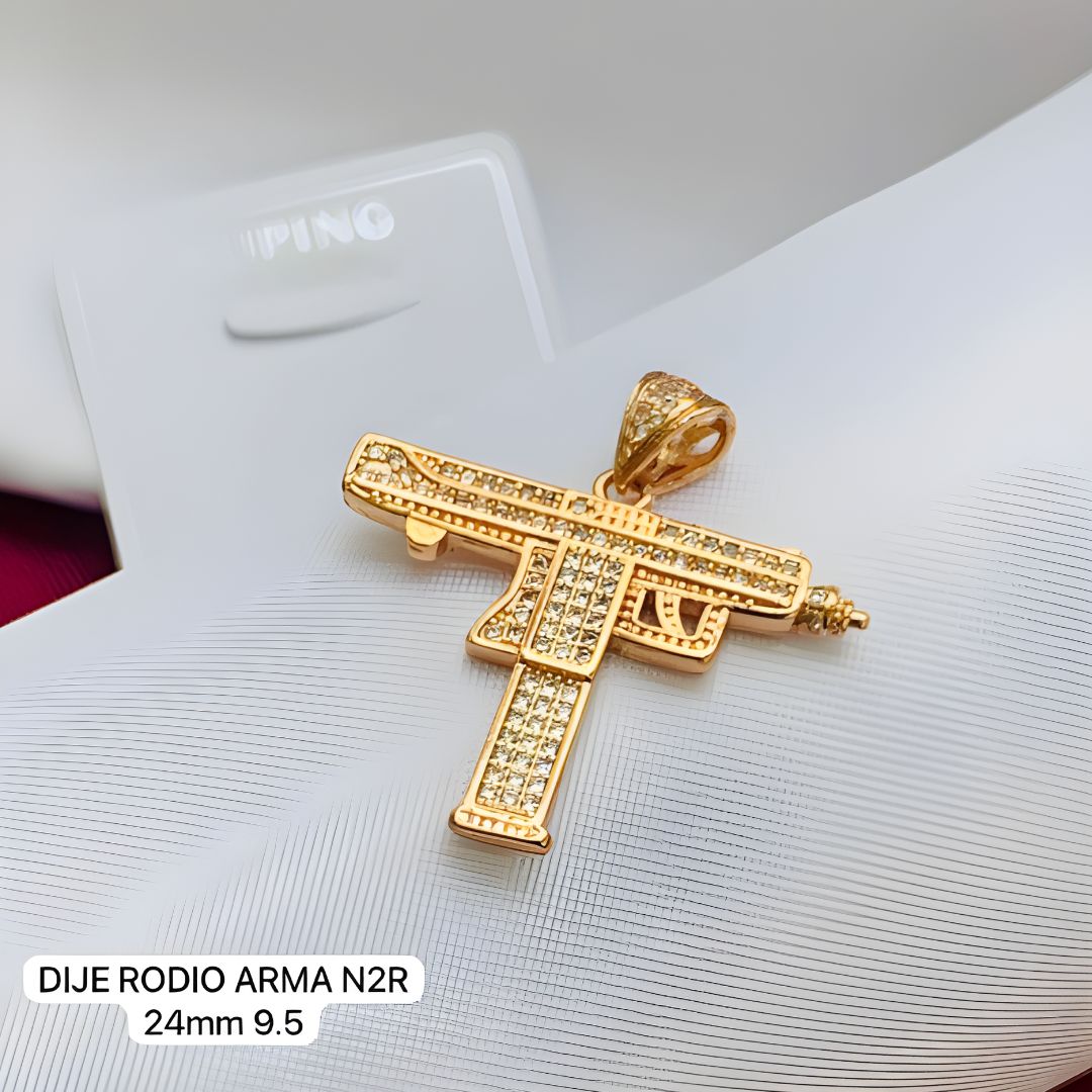 MINI UZI DIJE RODIO ORO ROSA BRILLANTE