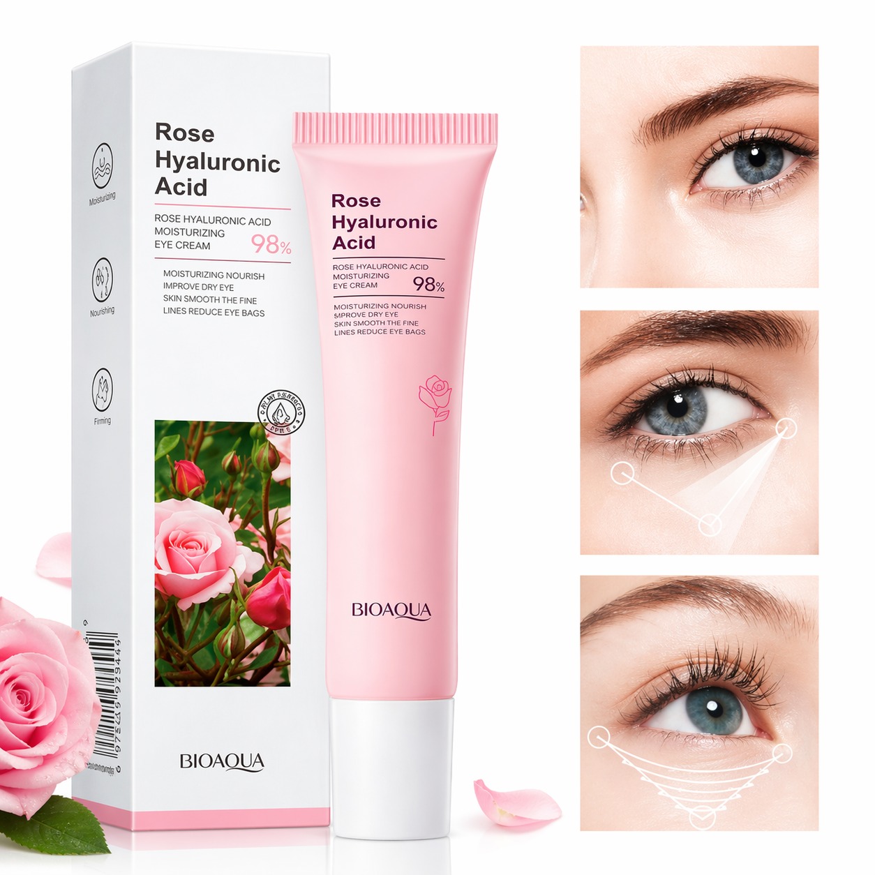 CONTORNO DE OJOS ROSAS Y ACIDOHIALURONICO