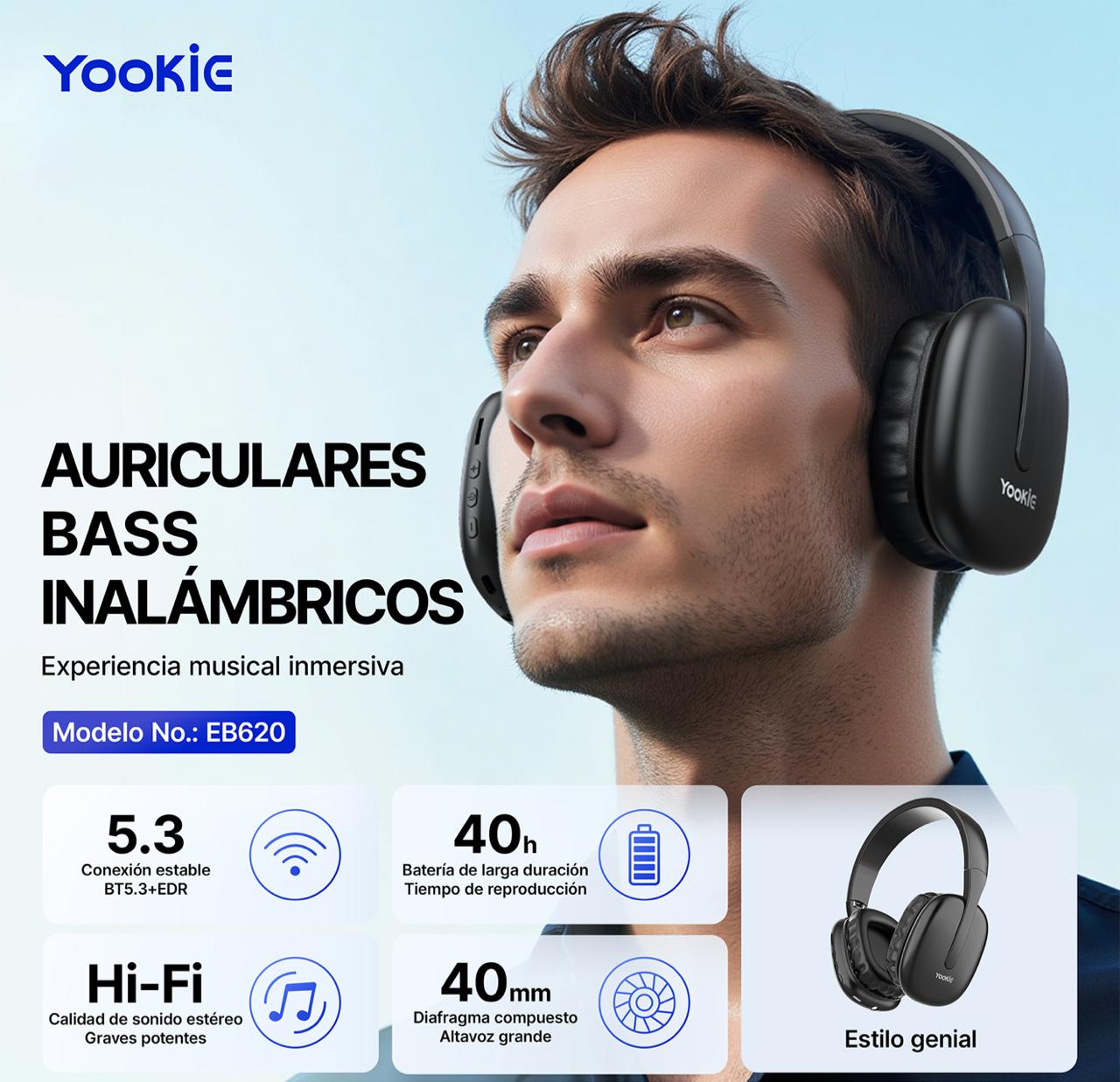 DIADEMAS BASS INALAMBRICAS EB620