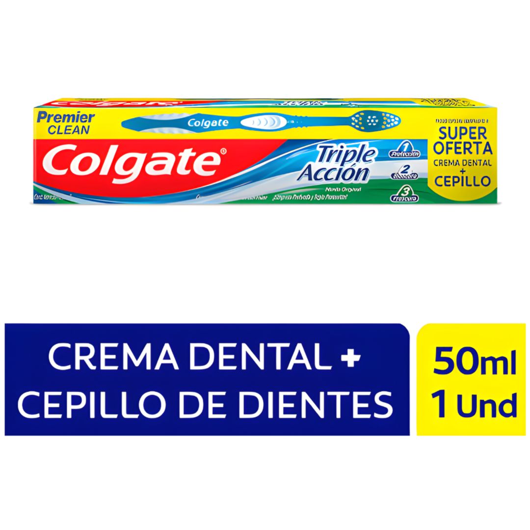 COLGATE TRIPLE ACCION 50ML + CEPILLO